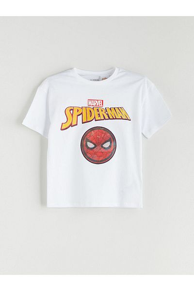 LC Waikiki Buxe White Spider-Man Printed Boy's T-Shirt