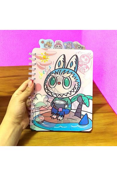 synshop Labubu Hologram Notebook cu spirală, cu separator de copertă schimbător și linie