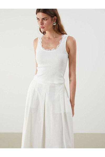 LC Waikiki New Season U Neck Lace Detailed Women's Tank Top - S5Q294Z8
