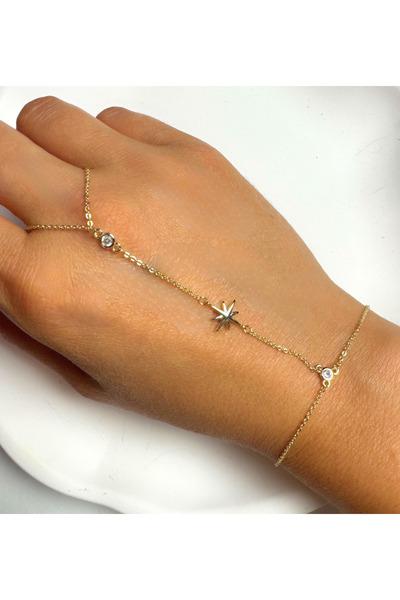 LYRA OFFİCİAL Lyra Gold Color Star Detailed Shahmeran Bracelet