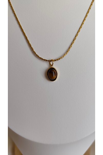 miyesa stainless steel çelik kaplangözü taşlı kolye