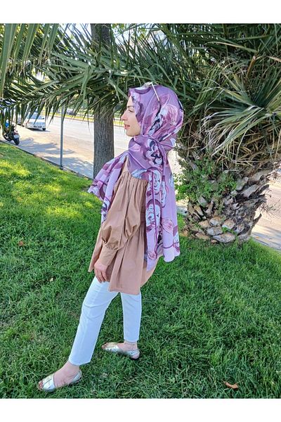 Nilbutik Flower Pattern Cotton Shawl