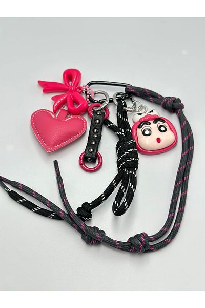 MyladyAccessoriess Pink Multiple Charm Detail Bag Accessory
