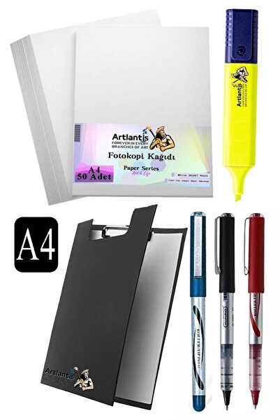 Artlantis قلم سيكرتري A4 مع غطاء 3 ألوان A4 ورق تصوير أبيض 50 قطعة قلم تحديد ...