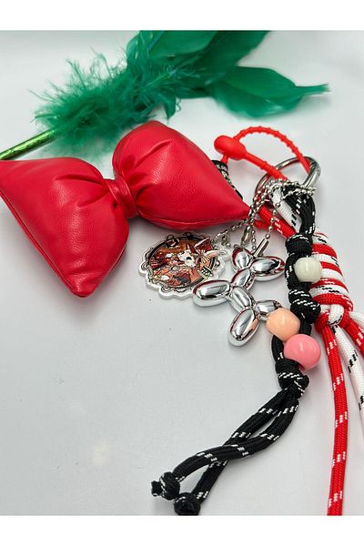 MyladyAccessoriess Accesoriu pentru geantă cu fundă și detaliu drăguț de câine