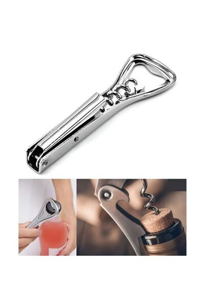 lowell home Turktirbuşon and Bottle Opener Stainless Steel - Loho4302-5047