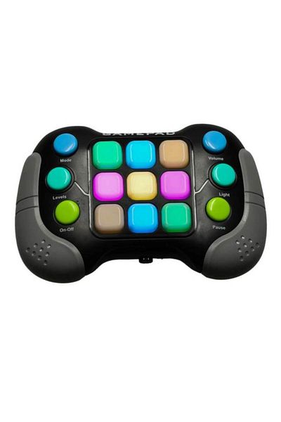 WTO Electronic Pop It Toy WTO®, with 6 buttons and 600 levels, RGB Lights, Gray/Black, 15 x 9.5 cm