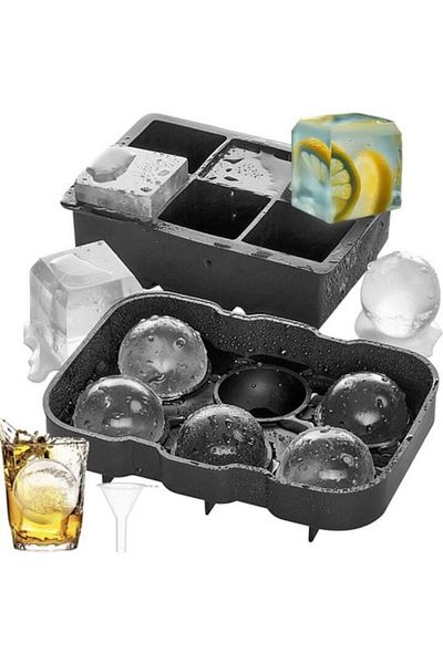 OEM Set of 2 Ice Molds, Artemis, Silicone, Sphere / Cube