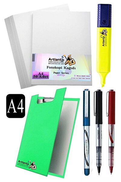 Artlantis قلم سيكرتري A4 مع غطاء 3 ألوان A4 ورق تصوير أبيض 50 قطعة قلم تحديد ...