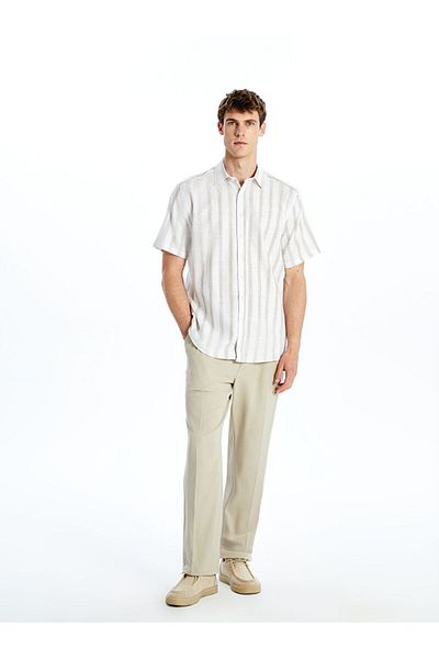 LC Waikiki Regular Fit Short Sleeve Striped Men's Shirt