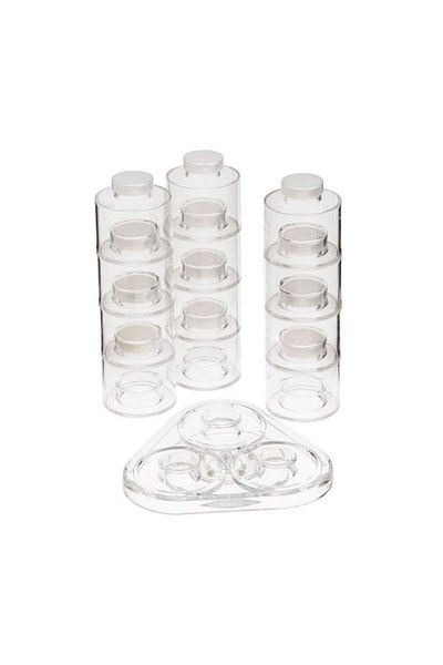 SIKS Set recipiente pentru condimente ®, 12 piese, transparente cu capac, plastic