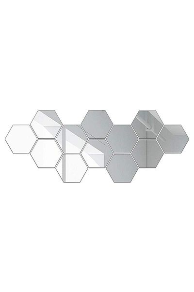 SIKS Set de 12 oglinzi decorative de perete autoadezive din acril SIKS, 3D, formă de oglindă, diametru 20 cm