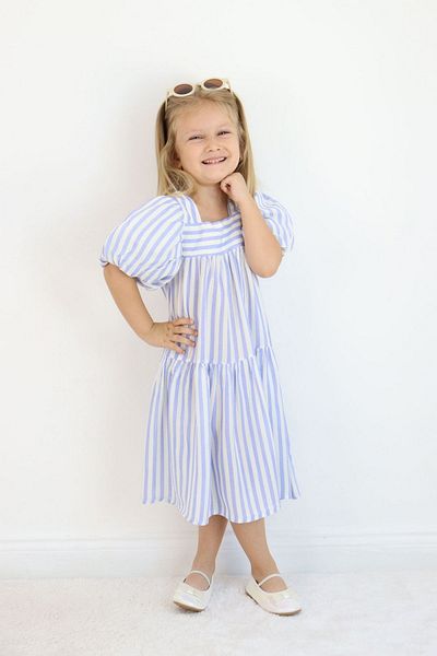 miabambim Rochie din bumbac cu dungi pentru fete