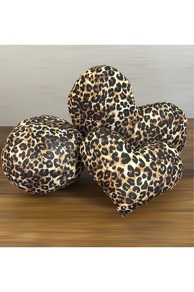 happyteks boutique Тройна комбинирана възглавница с леопард
