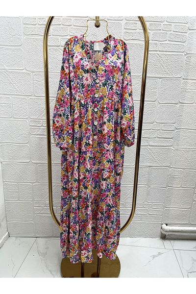 Zeynep Butik Patterned Viscose Hijab Dress 1861