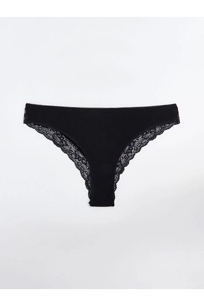 LC Waikiki LCW DREAM Μαύρο Δαντελένιο Λεπτομερές Σλιπ Βραζιλίας 3 Συσκευασία