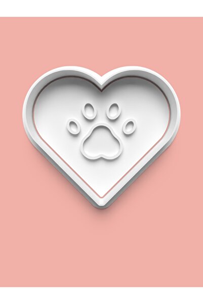 AKTASTORE قالب كوكيز على شكل قلب على شكل مخلب كلب وقالب عجينة السكر