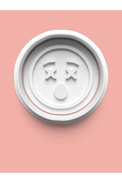 AKTASTORE قالب بسكويت بتصميم تعبيرات وجه الإيموجي وقالب عجينة السكر 0017-6