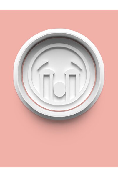 AKTASTORE قالب بسكويت بتصميم تعبيرات وجه الإيموجي وقالب عجينة السكر 0017-12