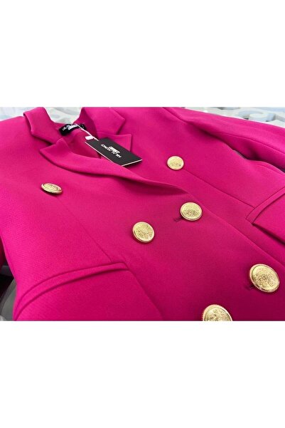 Marka Sensin Kids Girl's Gold Buttoned Blazer Jacket Colorful Shorts Set of 2