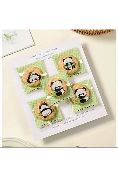 hdcw 40 Pieces of Cookies Bags with Cute Panda Design 7X7Cm – for Cookies, Confectionery, Adhesive Packaging