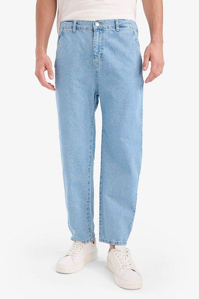 DeFacto 100% βαμβακερό Relaxed Slouchy Fit Άνετο παντελόνι με ίσιο πόδι E2906AX25SP