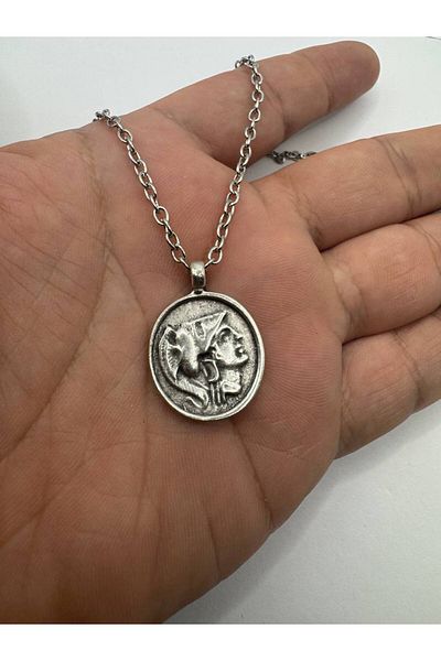 Herşey Nota Vintage Style Locket Necklace – Silver Color Openable Oval Design Unisex Jewelry