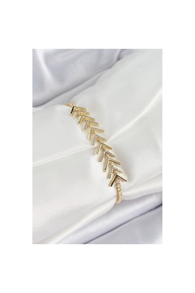 Skygo Brass Gold Color Zircon Stone Fish Scale Women's Bracelet - Tj-Bb7068