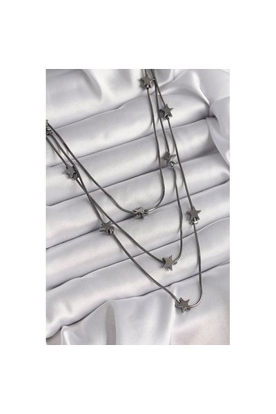 Skygo Brass Smoked Color 3-Piece Star Model Women's Necklace - Tj-Bko9623