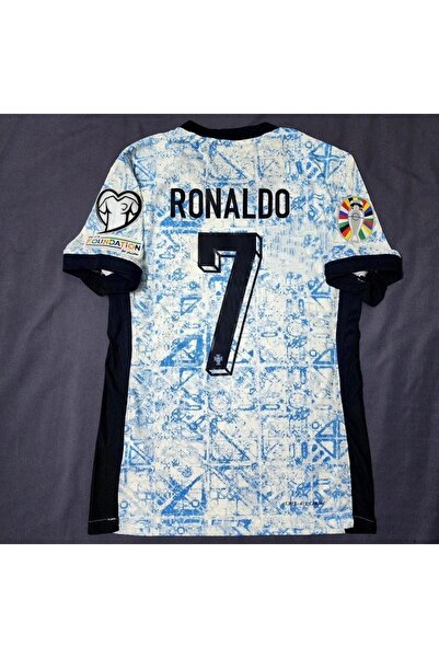 After Party Portugalsko 2024/25 Nová sezóna Cristiano Ronaldo Venkovní dres (modro-bílý) vs sportovní tílko