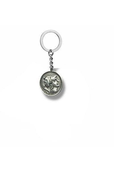 Herşey Nota Medallion Keychain – Silver Color Vintage Unisex Accessory
