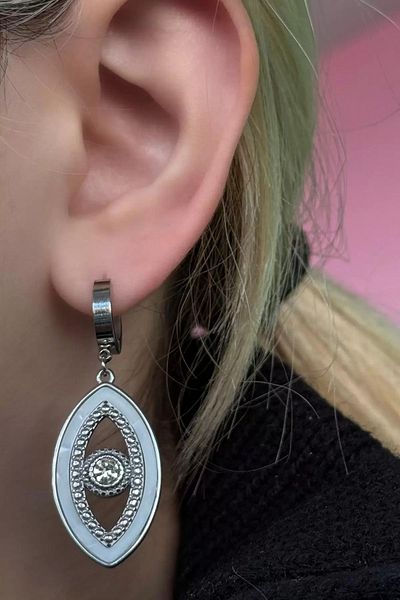 Mutenaura Eye Detailed Steel Earrings