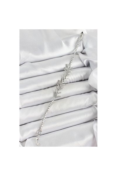 Skygo Brass Silver Color Zircon Stone Fish Scale Women's Bracelet - Tj-Bb7069