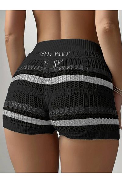 Viyamo Дамски мини трикотажни къси панталони с вързана талия