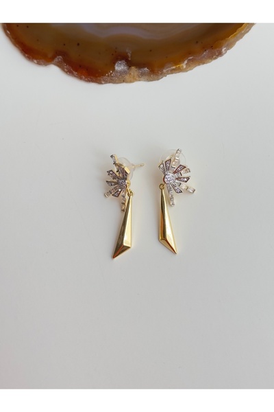 YOUES JEWELRY 316l Çelik 14 K Renk MİX Lüx Çift Renk Gold Silver VIP Seri Premium Kadın Küpe