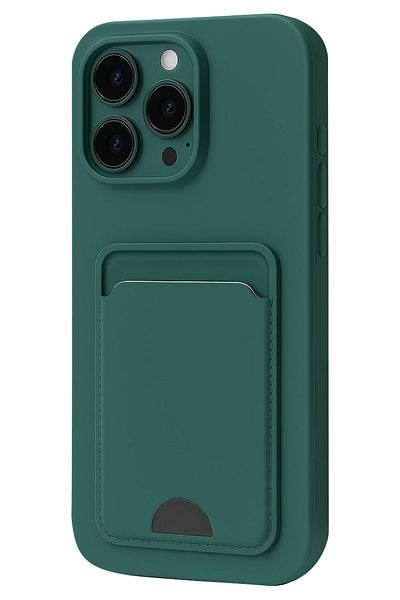 Coolacs Apple iPhone 16 Pro Max Compatible Back Camera Protected Card Insertable Silicone Card Holder Case Cover
