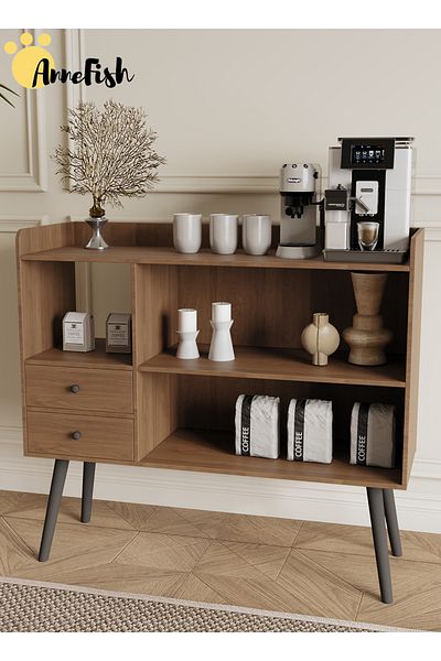 AnneFish 100*35*90cm Coffee Corner Coffee Bar Cabinet Shelf Display Cabinet Kitchen Bakers Rack Sideboard