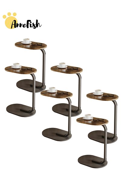 AnneFish 6pcs 45*30*60cm C-Shaped Coffee Table Sofa Side Table End Table Small Coffee Table Couch Table