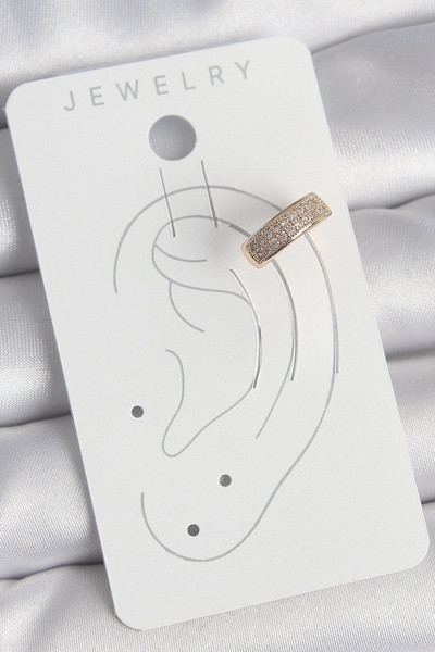 shopwave Brass Gold Color Zircon Stone Women's Cartilage Earrings