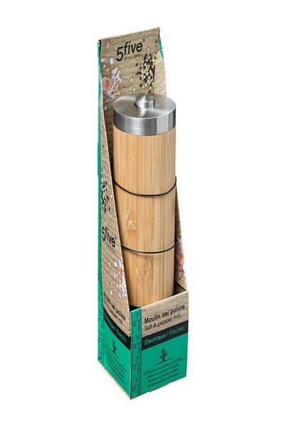 Five Simply Smart Compact Bamboo Salt and Pepper Mill
