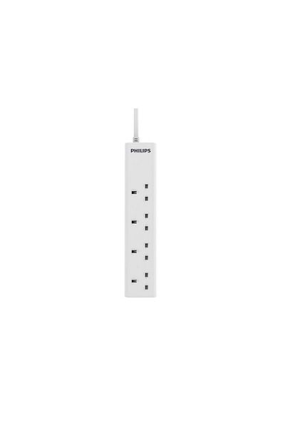 Philips 13A 4-Socket UK Plug Power Extension Cord White 2m