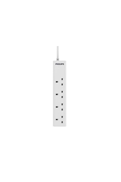 Philips 13A 4-Socket UK Plug Power Extension Cord White 3m