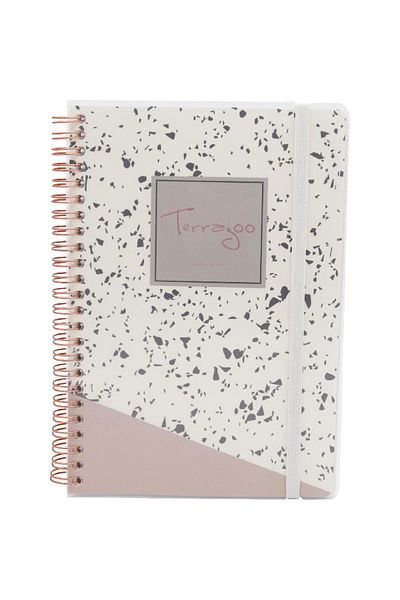 Roco Terrazzo 1 A5 Lined Notebook with 80 Sheets – Elegant White Cover