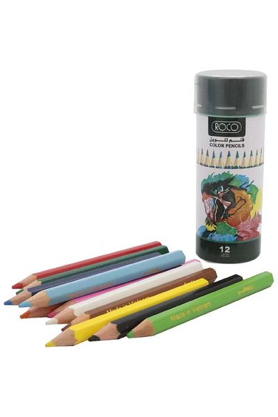 Roco Color Pencil Set – 12 Assorted Colors for Kids, Schoolwork, and Creative Art