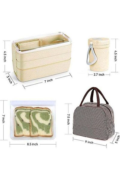 COOYA Bento Box Adult Lunch Box, 27Pcs Japanese Bento Box with Accessories,Super Large Capacity
