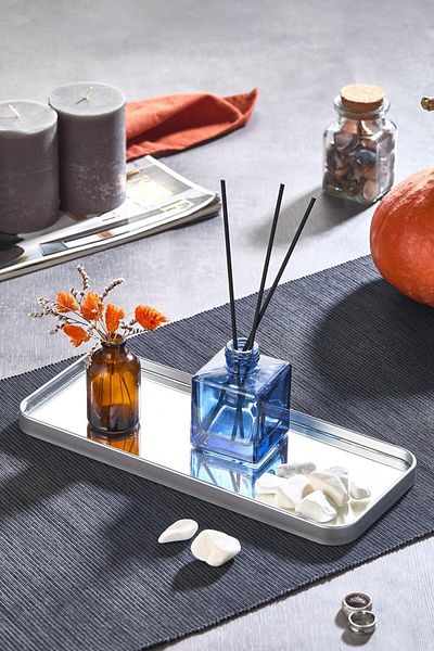 YzHome 2 Person Mirrored Silver Presentation Serving Tray Tray Decorative Mirror Only Tray