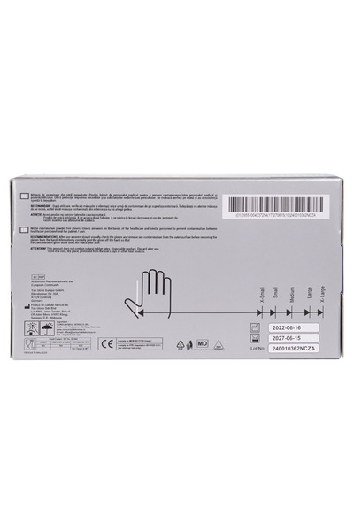 LYOBEST Set 100 Manusi Nitril, albastru, nepudrate, unica folosinta, marimea M