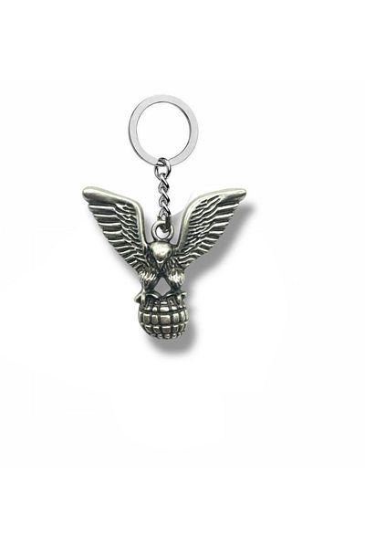 Herşey Nota Commando Figured Keychain – Silver Color Military Tactical Unisex Accessory