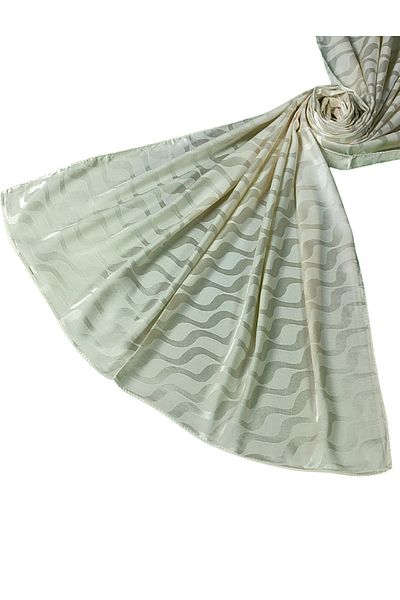mim eşarp Σάλι με μοτίβο Waterway Jacquard με μεταξένια υφή 75x190 cm