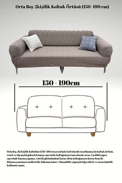 uzhanem Jacquard 2-Person Medium Size Sofa Cover, Sofa Bed Sofa Cover (Price for 1 piece)